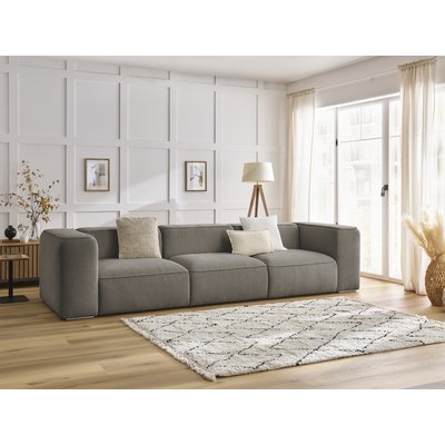 Canapé droit fixe 3 places en tissu texturé, ZEPHYR BOBOCHIC