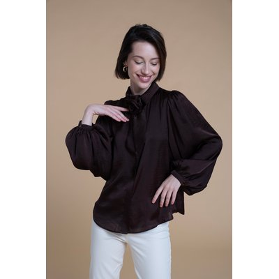 Chemise satin col fleur amovible GOLDINE NAF NAF