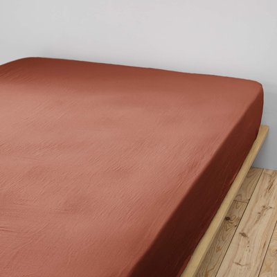Drap housse double gaze de coton TERRE DE NUIT