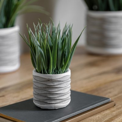 Pack of 2 Artificial Grass in Wavy Pot SO'HOME