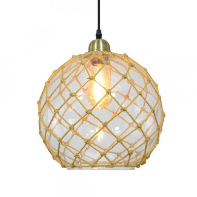 Suspension en verre et corde, IVY C-CREATION