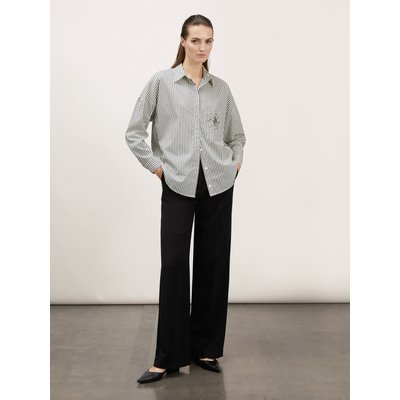 Chemise large à rayures en popeline de coton mélangé MOTIVI