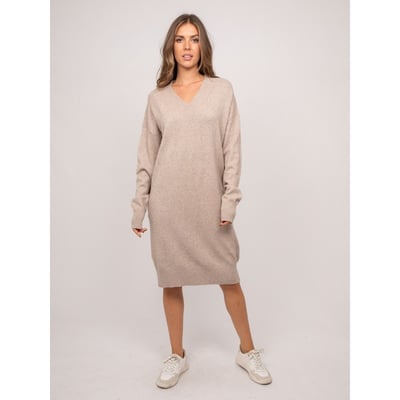 Robe Pull Longue Maille Douce Col V Iberna DONA LISA