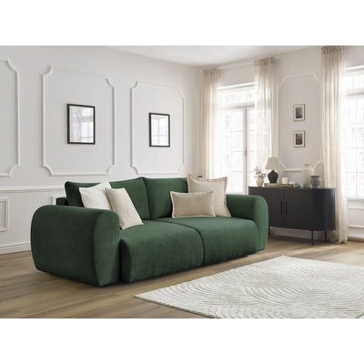 Canapé droit convertible 3 places en tissu lisse, LUCIEN BOBOCHIC
