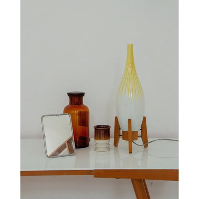 Lampe à poser jaune Julia N°329 - Bon état DEBONGOUT