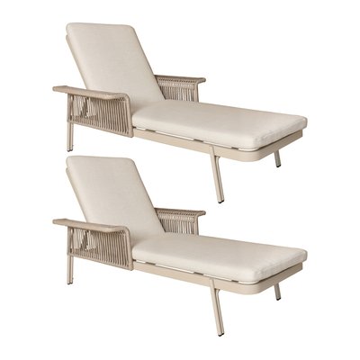 Lot de 2 chaises longues en aluminium, FIGARI NOW'S HOME