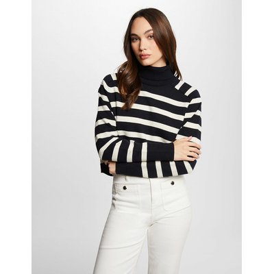 Jersey de rayas con cuello vuelto, de punto fino MORGAN