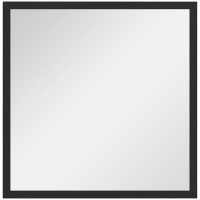 Miroir mural carré dim. 50L x 50H cm cadre bois noir HOMCOM