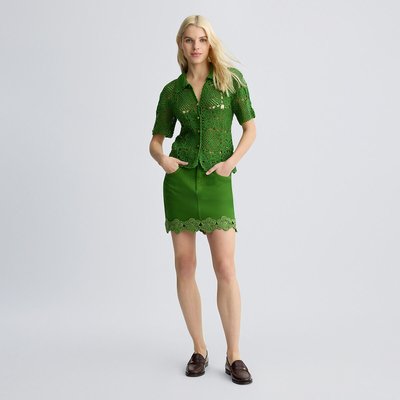 Mini jupe verte avec broderies LIU JO