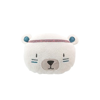 Coussin peluche fantaisie Petit ourson polaire DOUCEUR D'INTÉRIEUR