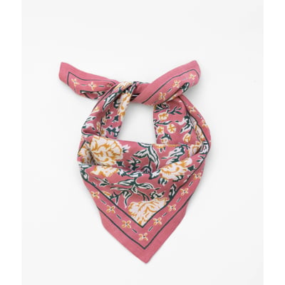 Petit foulard en coton - Bouquet du Matin Lagon BINDI ATELIER