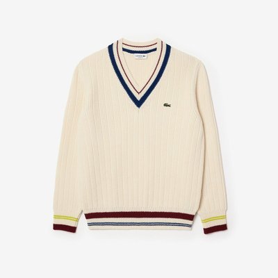 Trui in dik tricot van gekaarde wol LACOSTE