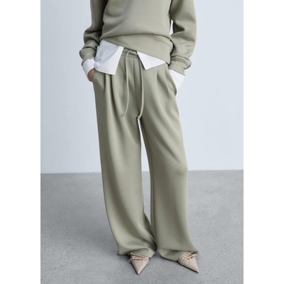 Pantalon de jogging wideleg pinces MANGO