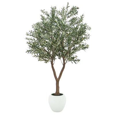 Olivier artificiel pot blanc 240cm LIGNE DECO