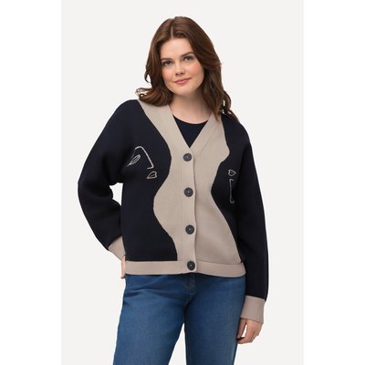 Cardigan boxy à col en V, motif s, coton bio ULLA POPKEN