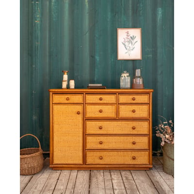 Commode en rotin Garance N°704 - Bon état DEBONGOUT