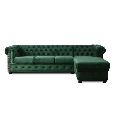 Canapé d'Angle droit en Velours 4 places - WILLIAM LISA DESIGN