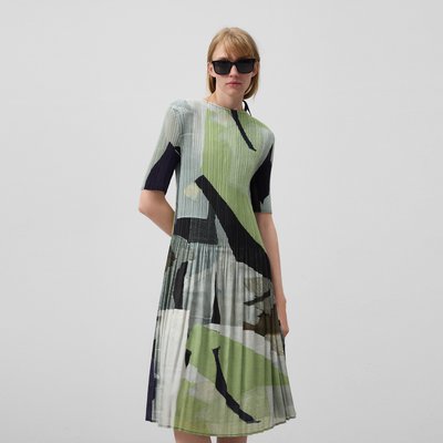 Robe évasée en crinkle imprimé ADOLFO DOMINGUEZ