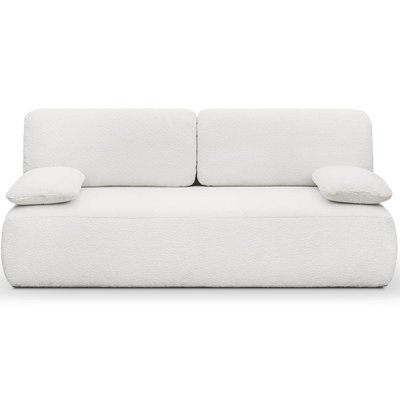 Canapé convertible 3 places avec coffre en tissu bouclette - GEMMA HOMIFAB