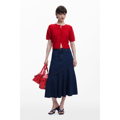 Desigual - Jupe midi en jean à volants DESIGUAL