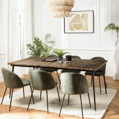 Table à manger rectangulaire lames bois recyclé 200 cm KORKAI PIER IMPORT