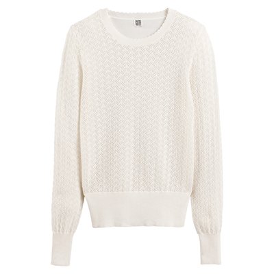 Pull col rond, en maille pointelle LA REDOUTE COLLECTIONS