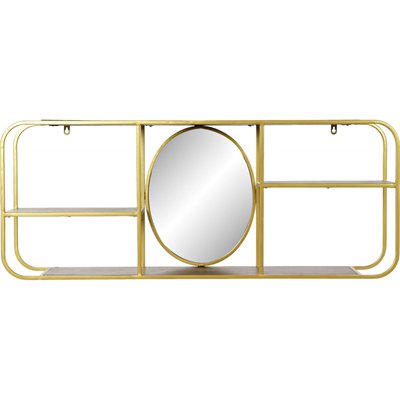 Miroir mural en métal avec étagères, Chic RECOLLECTION