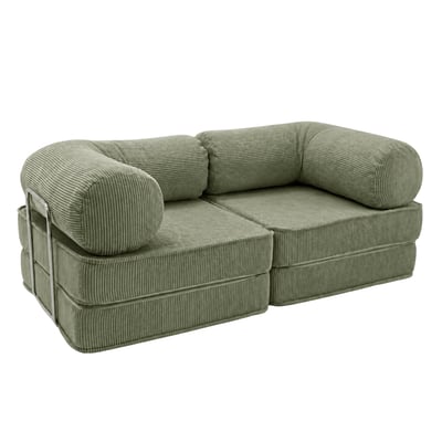 Canapé modulable convertible 2 places velours écru MEOW BABY