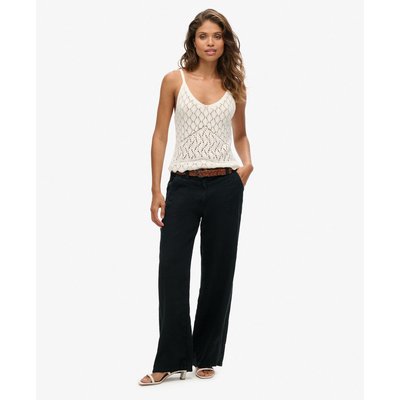 Pantalon taille basse en lin SUPERDRY