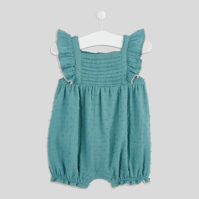Combinaison courte en plumetis en coton BIO BOUT'CHOU