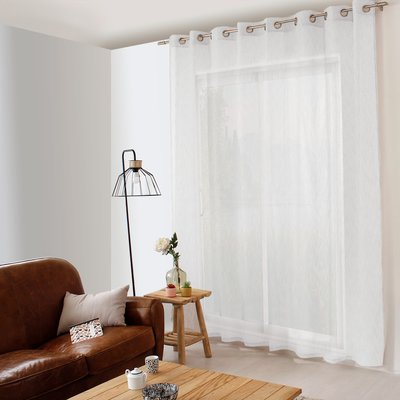 Voilage aspect lin grande largeur Oeko-tex. HOME MAISON