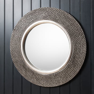 80cm Walters Round Bobble Mirror in Silver ÉDITÉ