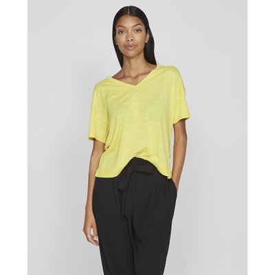 Recycled Cropped Jumper with V-Neck VILA