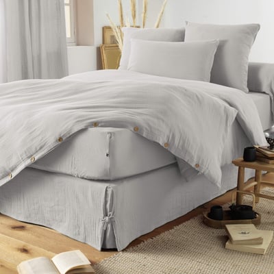 Housse de couette double gaze de coton TERRE DE NUIT