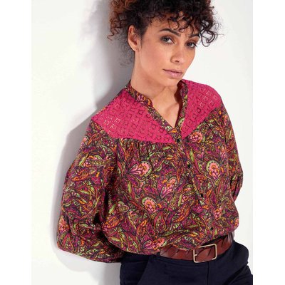 Chemisier imprimé coton bio dentelle SHIMLA LA FIANCÉE