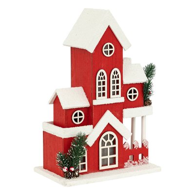 Décoration maison rouge H36 cm 14 LED blanc chaud à piles FEERIC LIGHTS & CHRISTMAS