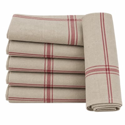 Lot de 6 torchons de cuisine pur Lin NORMANDIE LINANDELLE