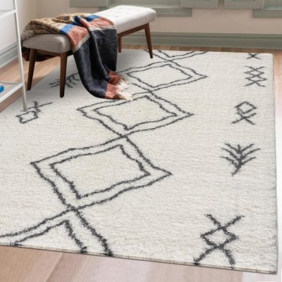 Tapis berbère tissé motif ethnic DOUX 3 UN AMOUR DE TAPIS
