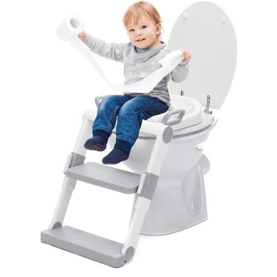Réducteur de toilette à marchepied gris FILLIKID