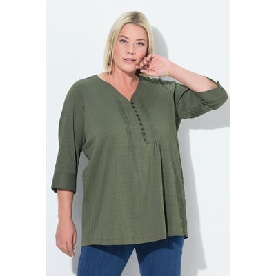 Tunique en tissu gaufré. Manches ULLA POPKEN
