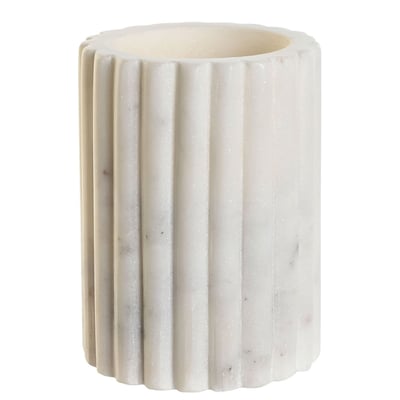 Porte brosse à dents en marbre blanc 8x8x10cm WADIGA