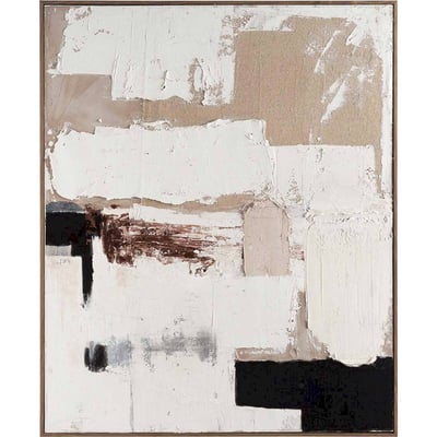 Tableau abstrait rectangulaire sur toile RECOLLECTION