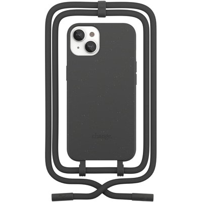 Coque avec cordon iPhone 14 Plus Tour de cou noir WOODCESSORIES