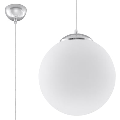 Suspension Acier Blanc/Chromé E27 1 Ugo 40 EDEN