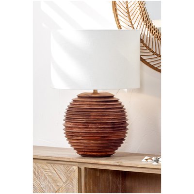Large Turned Wood Table Lamp Base SO'HOME