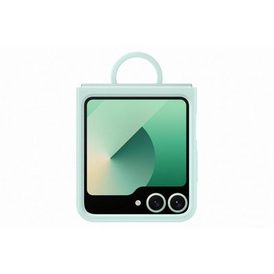 Coque Z Flip6 silicone Vert d'eau avec anneau SAMSUNG