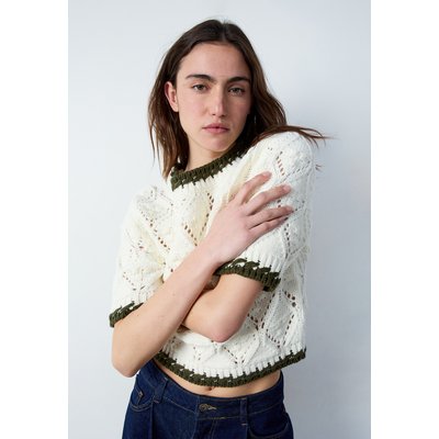 Pull manches courtes à maille ajourée GUIONNE ETAM