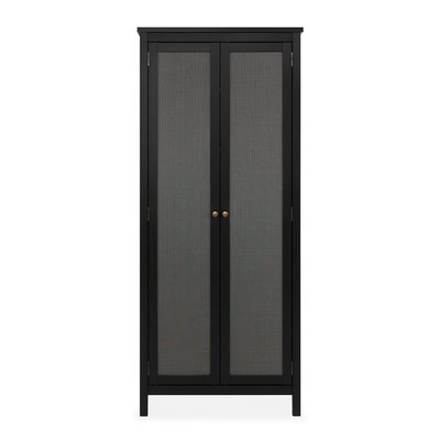 Armoire 2 Portes Noir et Effet Métal H187 cm - KRAKOW CALICOSY