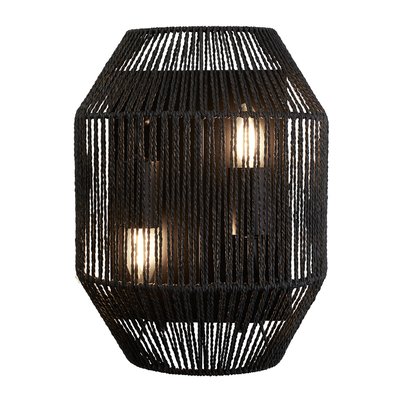 Black Wicker Wall Light with 2 Bulbs SO'HOME