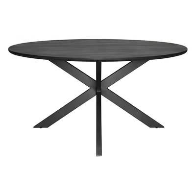 Table ronde noire en bois de manguier Ø150 cm ALVERA PIER IMPORT